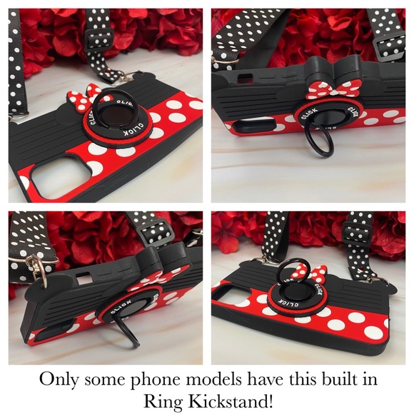 3D Minnie Mouse iPhone Case with Crossbody Strap - Picture 13 of 16